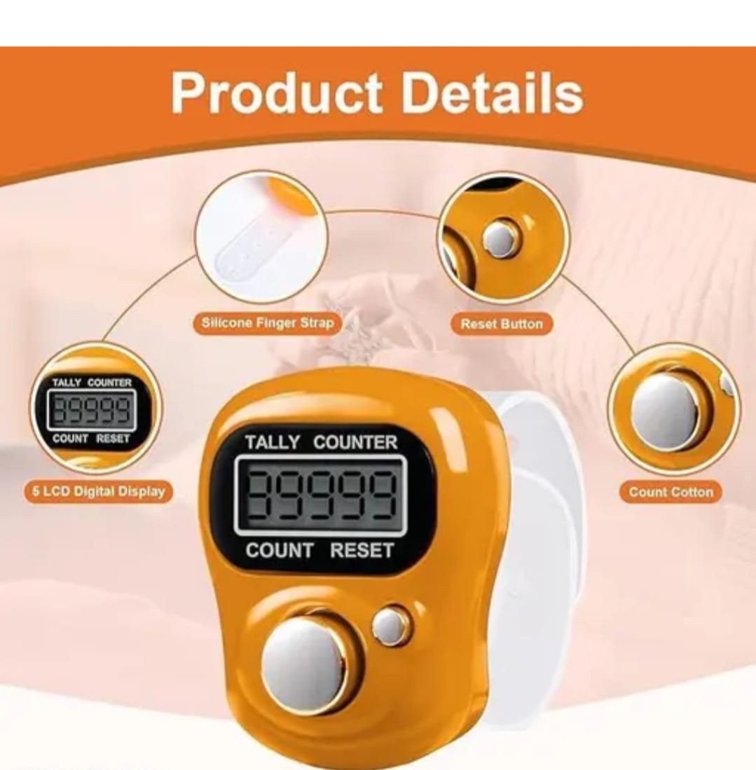 Digital finger Counter digital tasbih Jaap Mantra Counting( pack-2) multicolore